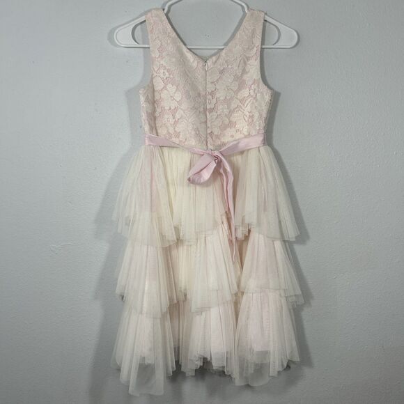 Couture Princess Dress‎ Kids 7 Tulle Tiered layered  Sleeveless Formal - Picture 2 of 6